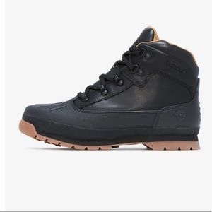 TIMBERLAND Kids Boys 6 Youth Junior Shell-Toe Euro Hiker Black Duck Boots